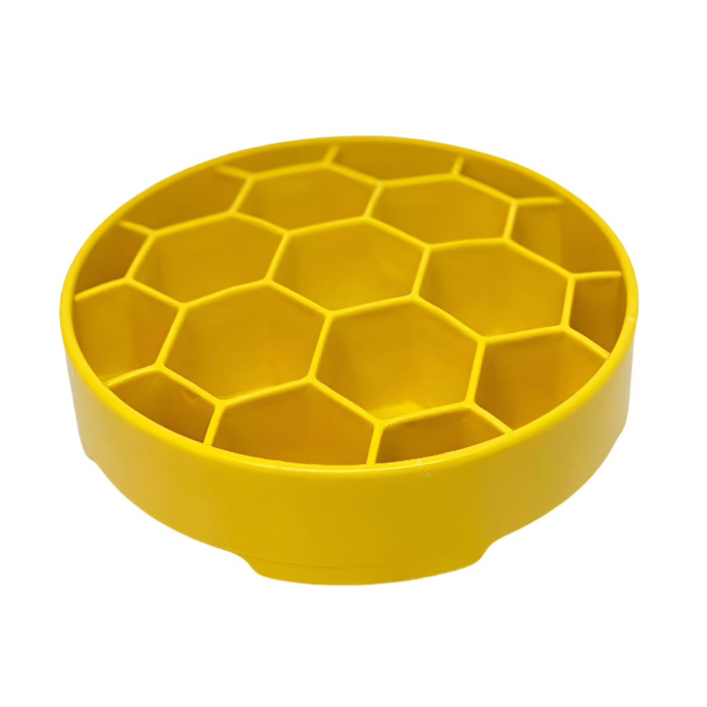 Sodapup | Honeycomb Design | Slow Feeder | Geel | 20 cm