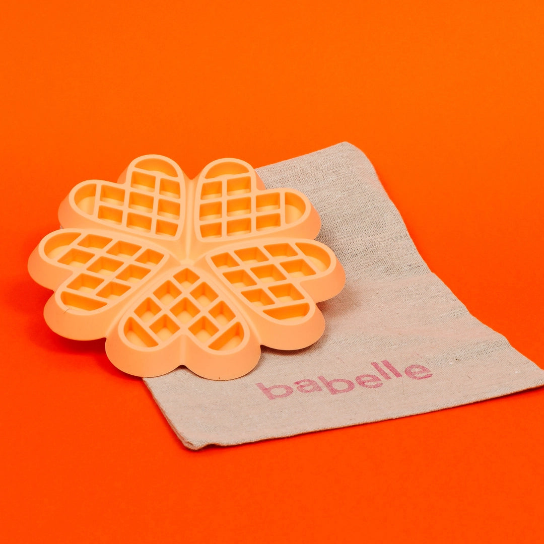 Babelle | Waffle Lickmat | Slowfeeder | Perzik