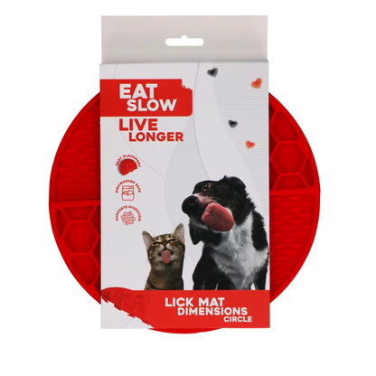 Eat Slow Live Longer | Lick Mat Dimensions Circle | 21 cm
