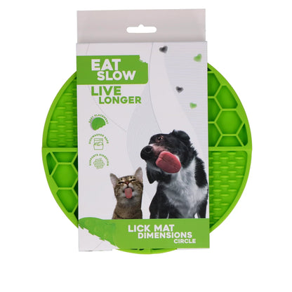 Eat Slow Live Longer | Lick Mat Dimensions Circle | 21 cm