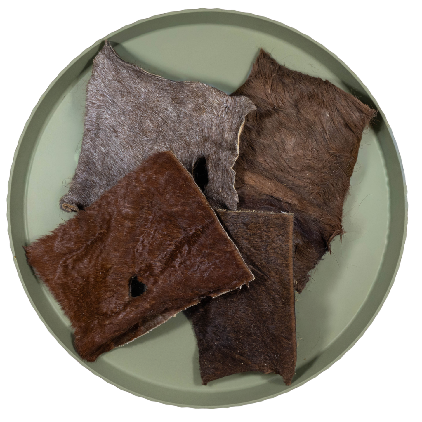 Paardenkophuid platen met Vacht  | 350 gr | 3 á 4 stuks