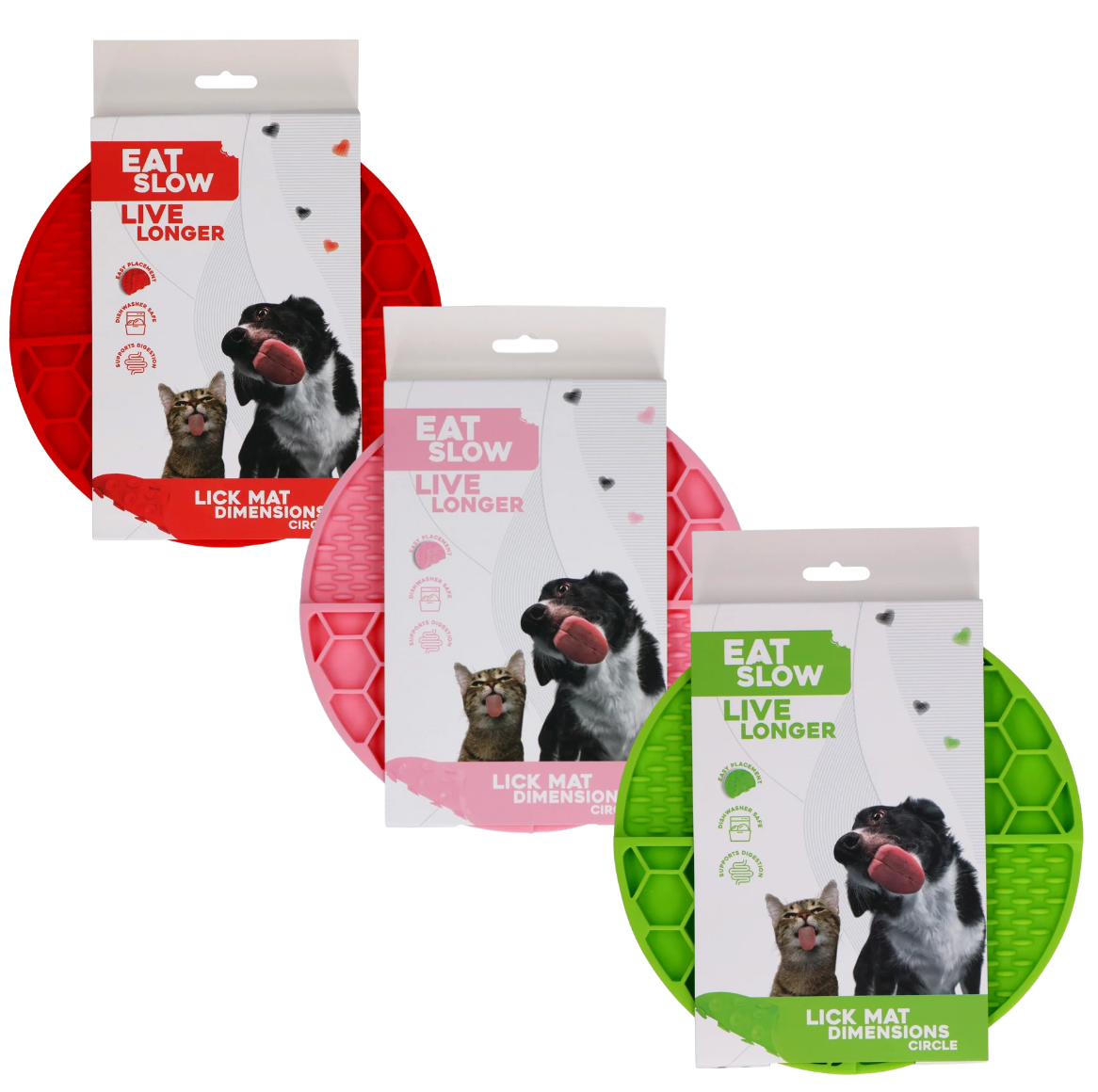 Eat Slow Live Longer | Lick Mat Dimensions Circle | 21 cm
