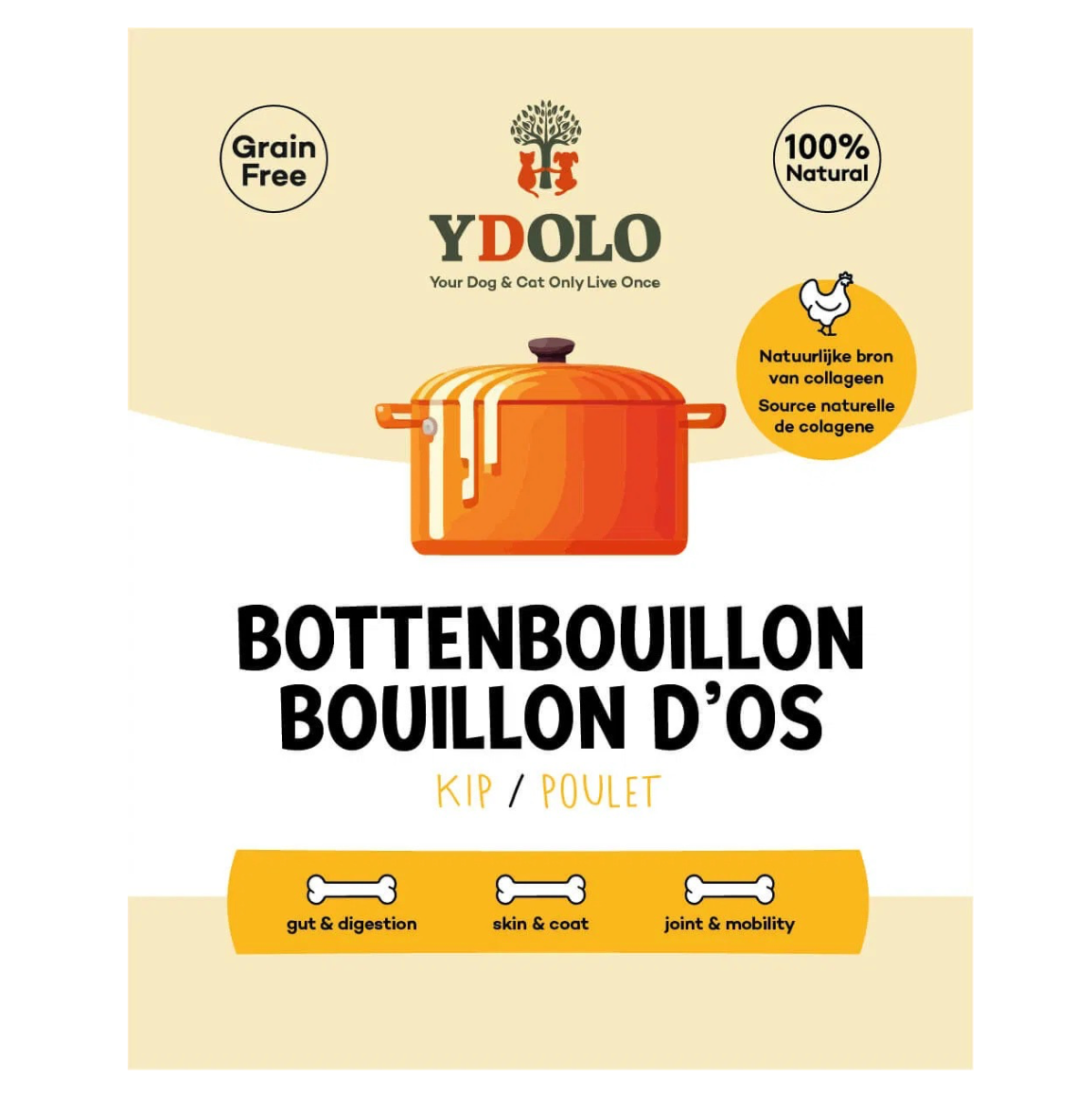 Ydolo | Bottenbouillon | Bio Kip | 230 ml