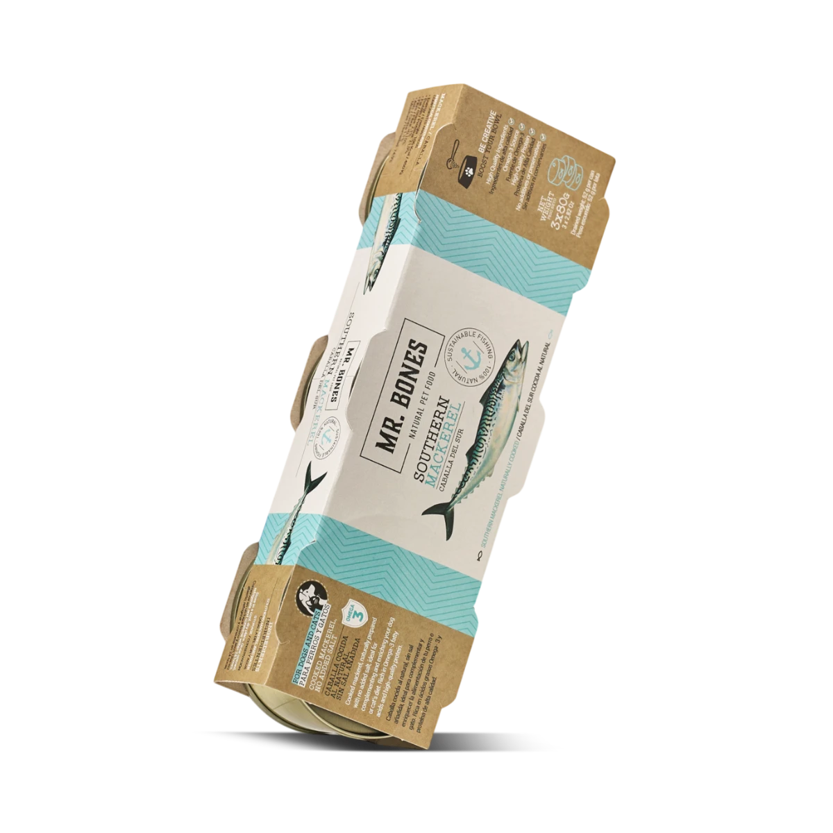 Mr. Bones | Gekookte Makreel | 3x80gr | Verse Topper